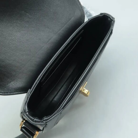 100% Authentic CELINE Besace Black Leather Shoulder Bag - Picture 10 of 12